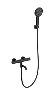 Смеситель для ванны с душем Wonzon & Woghand INN 1 WW-B3013-A1-MB с термостатом чёрный матовый